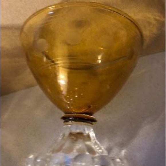 3 Vintage Anchor Hocking Boopie Amber Crystal Glass Sherbet Dessert Dishes Cups - Picture 3 of 4